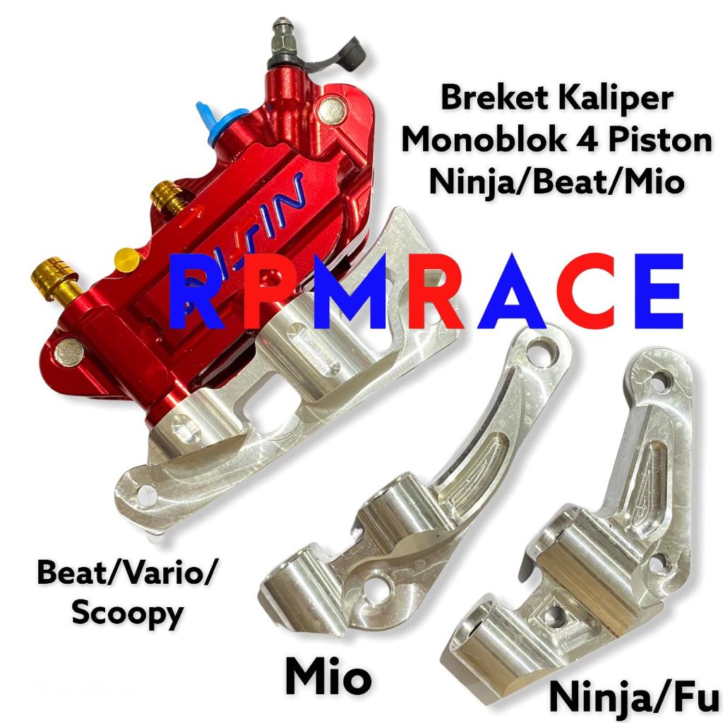 breket monoblok kaliper 4 piston full cnc ninja rr ninja r satri fu disk standar