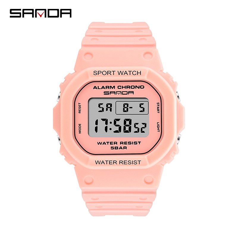 SANDA 293C Jam Tangan Wanita Pria Digital Tali Rubber Chronograph Anti Air WATCHKITE WKOS