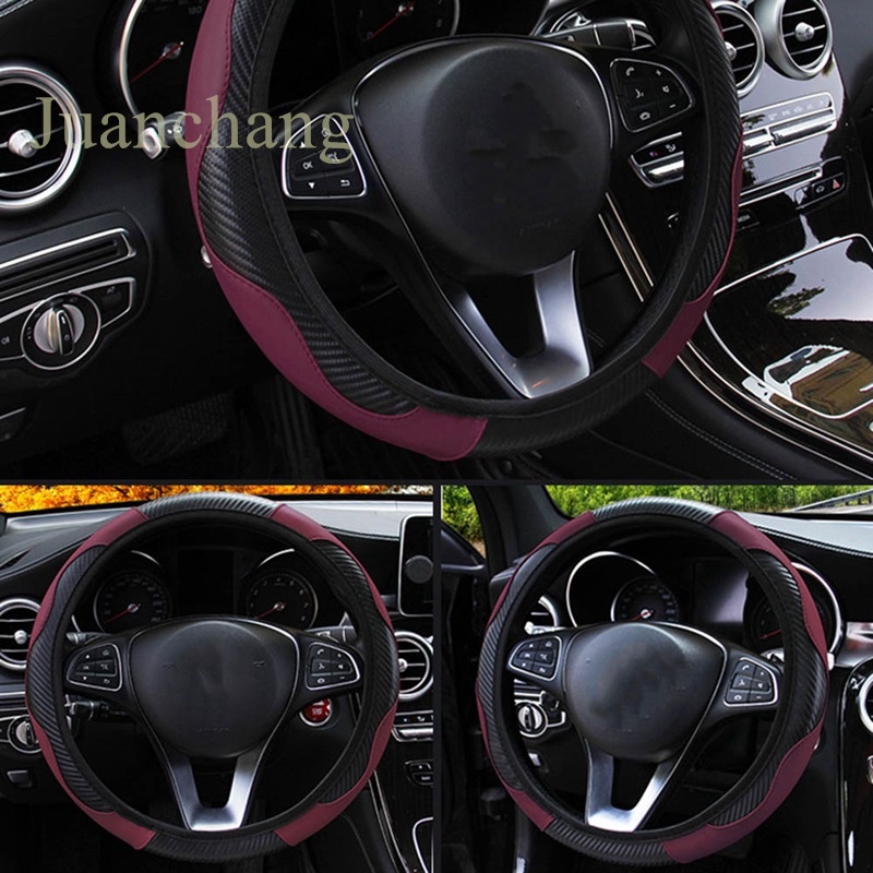 1pc Cover Stir Mobil Universal Bahan Kulit PU Breathable Anti Slip Ukuran 37-38cm