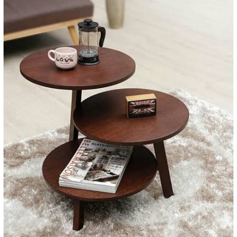 Jual MEJA SAMPING MEJA HIAS MINIMALIS JATI MEJA BUNDAR TUMPUK UKURAN KECIL  DIAMETER 40 CM | Shopee Indonesia