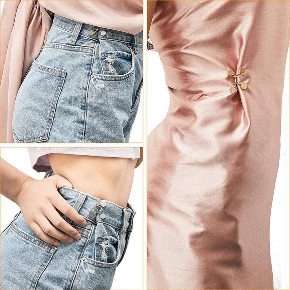 1Set DIY Invisible Universal Detachable No Needed Sewing Replacement Stretch Jeans Waist Extender Button Button