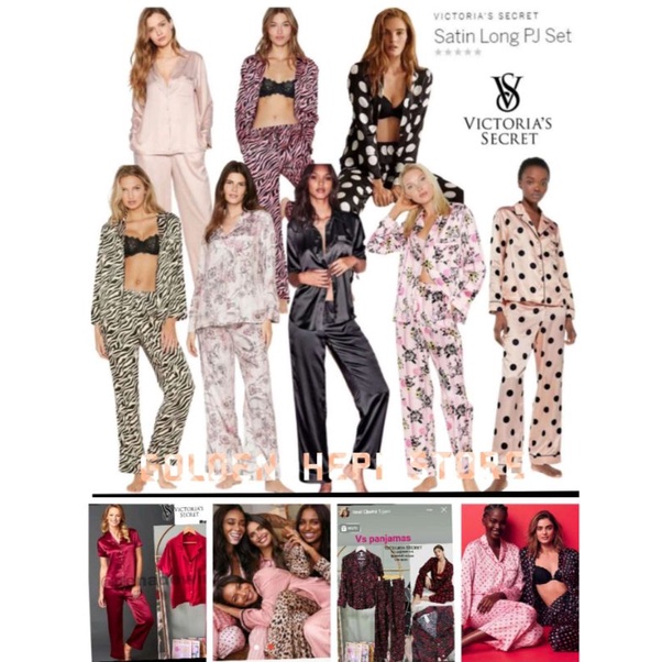 Victoria's Secret Pajamas Lengan Panjang ( 1 Set )Original Branded