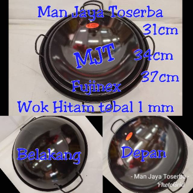 Jual Wajan Wok Penggorengan Kuali Hitam Fujinex Cm Tebal