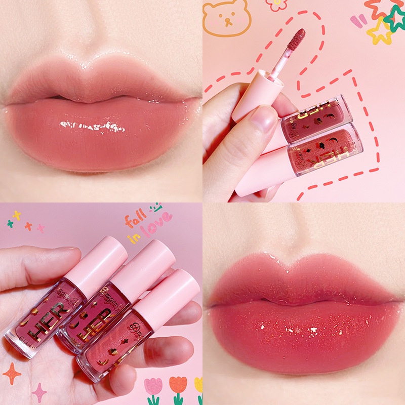 ( Terbaru ) Her Dragon lip gloss bibir moisturizing lip glow Warna Glossy Lip Gloss Lipstick Lip Plumper Korean LipGloss Korean Lip Gloss