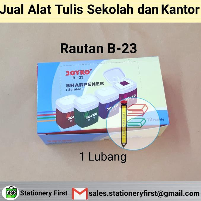 

Cuci Gudang Awal Tahun Rautan Pensil Joyko B-23 Grosir Promo Awal tahun