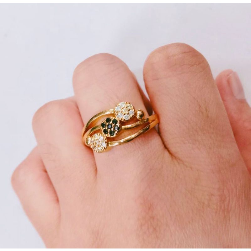 cincin permata berlapis emas tahan lama bisa untuk perhiasan. pengganti emas//cincin