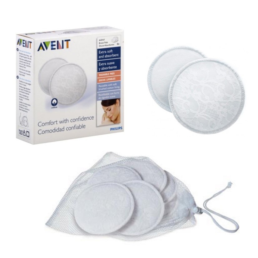 Washable Breast Pad Per 6 Pcs ( Avent BreastPad Pads-Alas Bh Penyerap Asi- Bra Serap Cuci Ulang )