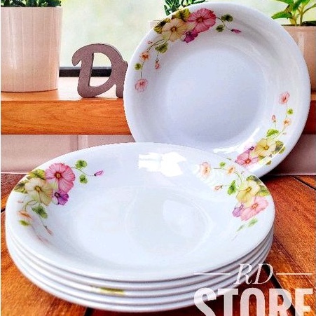 PROMO 6.PCS PIRING MAKAN CEKUNG MELAMINE MOTIF ROSE