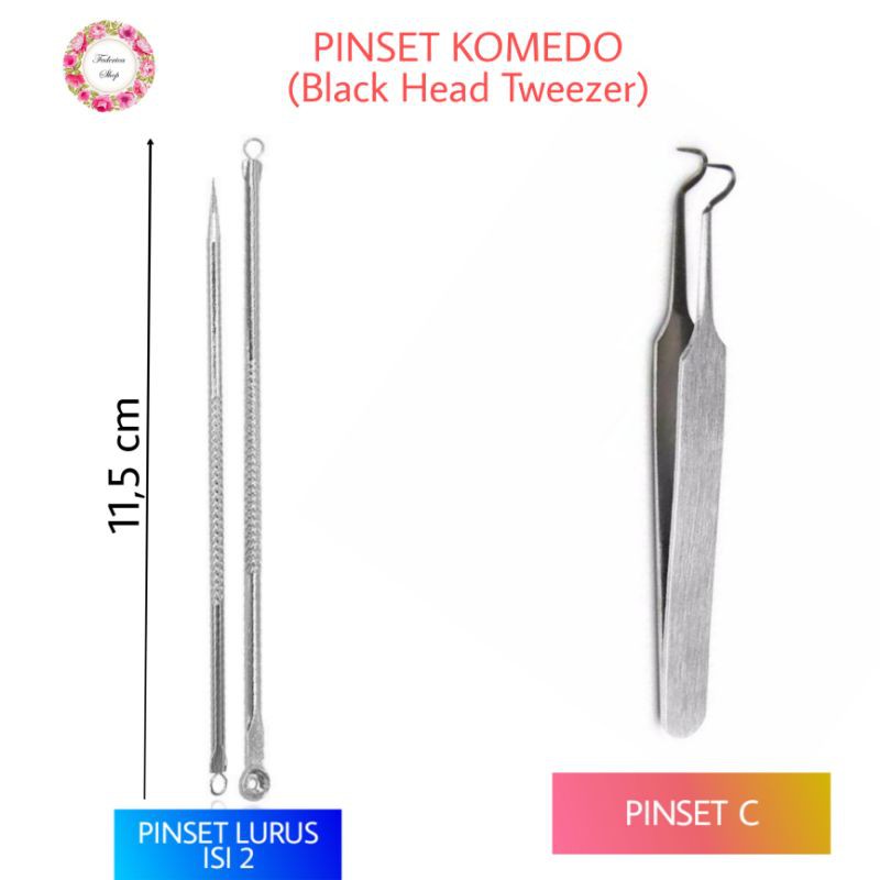 Black Head Tweezer / Pinset Komedo isi 2 / Alat Pencet Jerawat