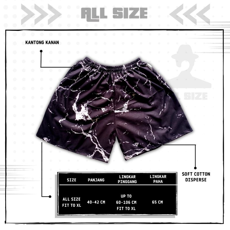 [ 45 MOTIF ] celana pendek boxer/kolor santai pria/wanita remaja/dewasa motif kotak/keramik hitam putih biru-M-15