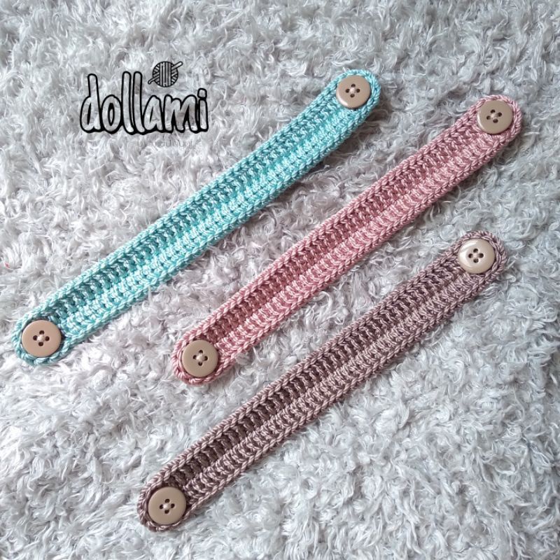 konektor masker rajut hijab/konektor masker rajut cantik