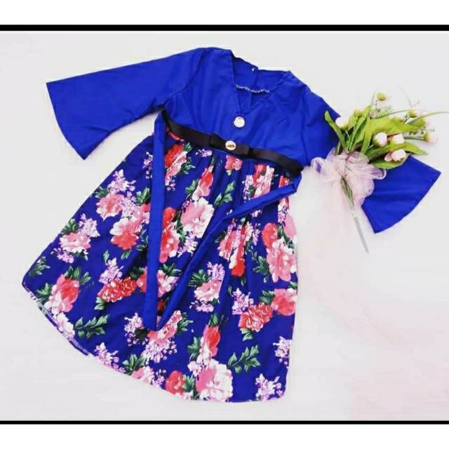 Dress/ tunik Handbook anak model chinees bahan katun kembang lucu