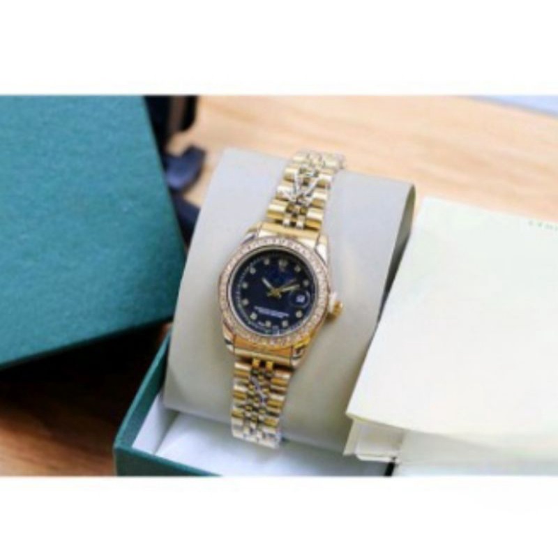 COD - JAM TANGAN WANITA ROLEX R2090 PW TANGGAL AKTIF FREE BOX ORIGINAL + KARTU GARANSI & BATERAI
