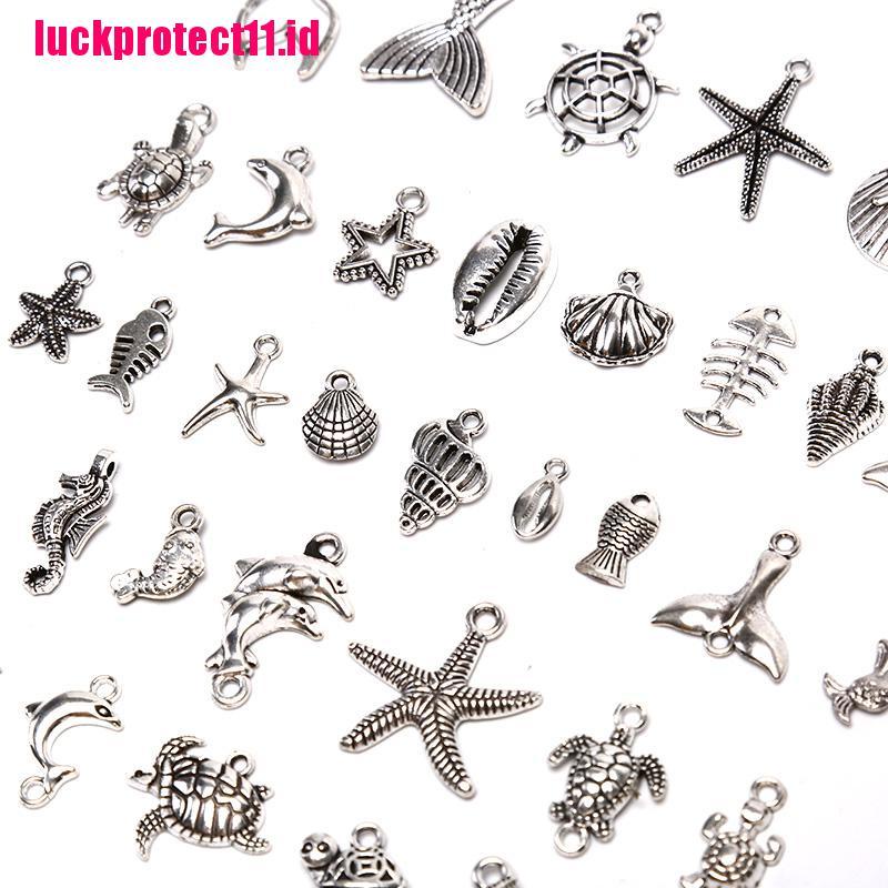 【LUCK】40Pcs/Set Mixed Vintage Sea Animal Charms Pendant DIY Craft Jewelry Findings