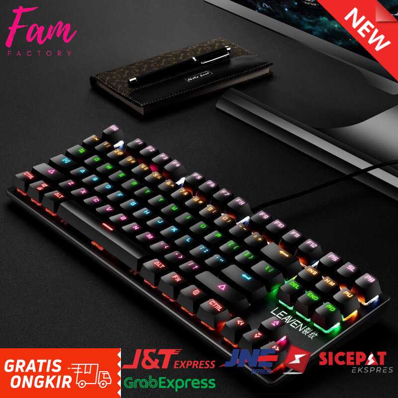 Leaven Crack Mechanical Keyboard 87 Key Green Axis RGB - K550