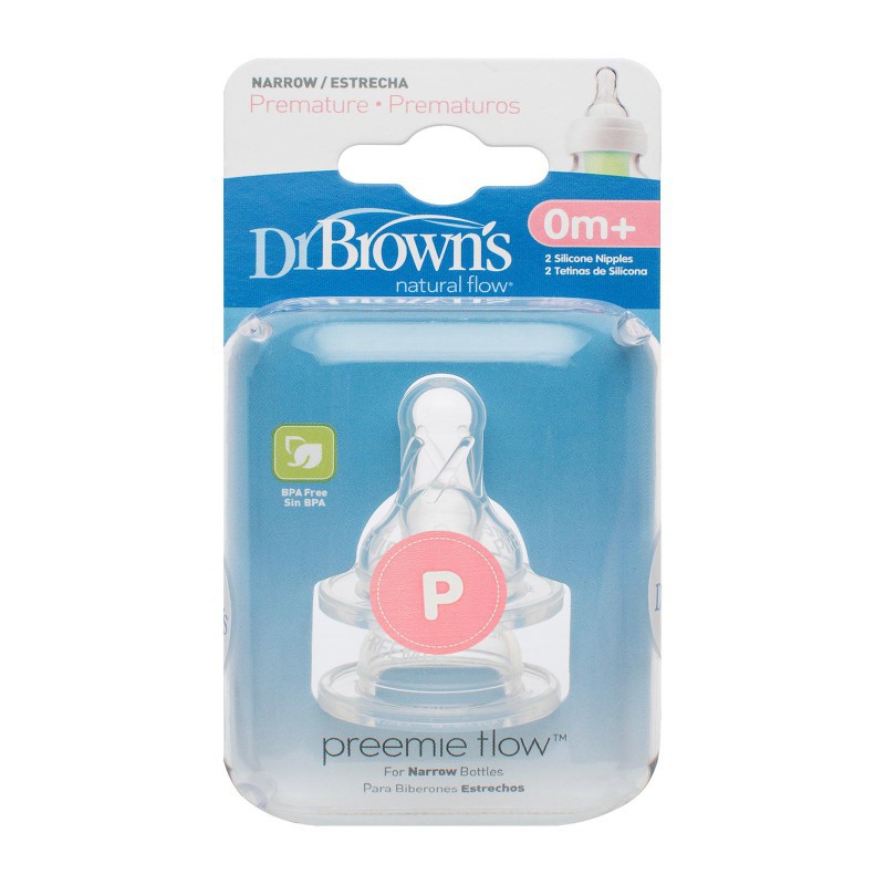 Dr. Brown's Narrow  Silicone Nipple 2 Pack - Preemies