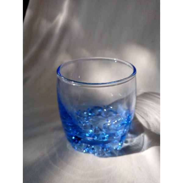 Mawy Store Gelas Kaca Biru Gelas Minum