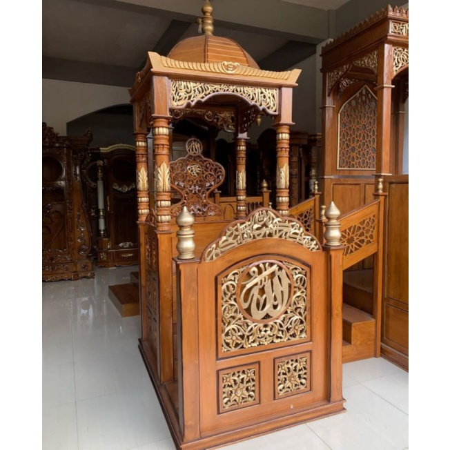 MIMBAR MASJID KUBAH / MIMBAR MASJID UKIR / MIMBAR MASJID TERMURAH
