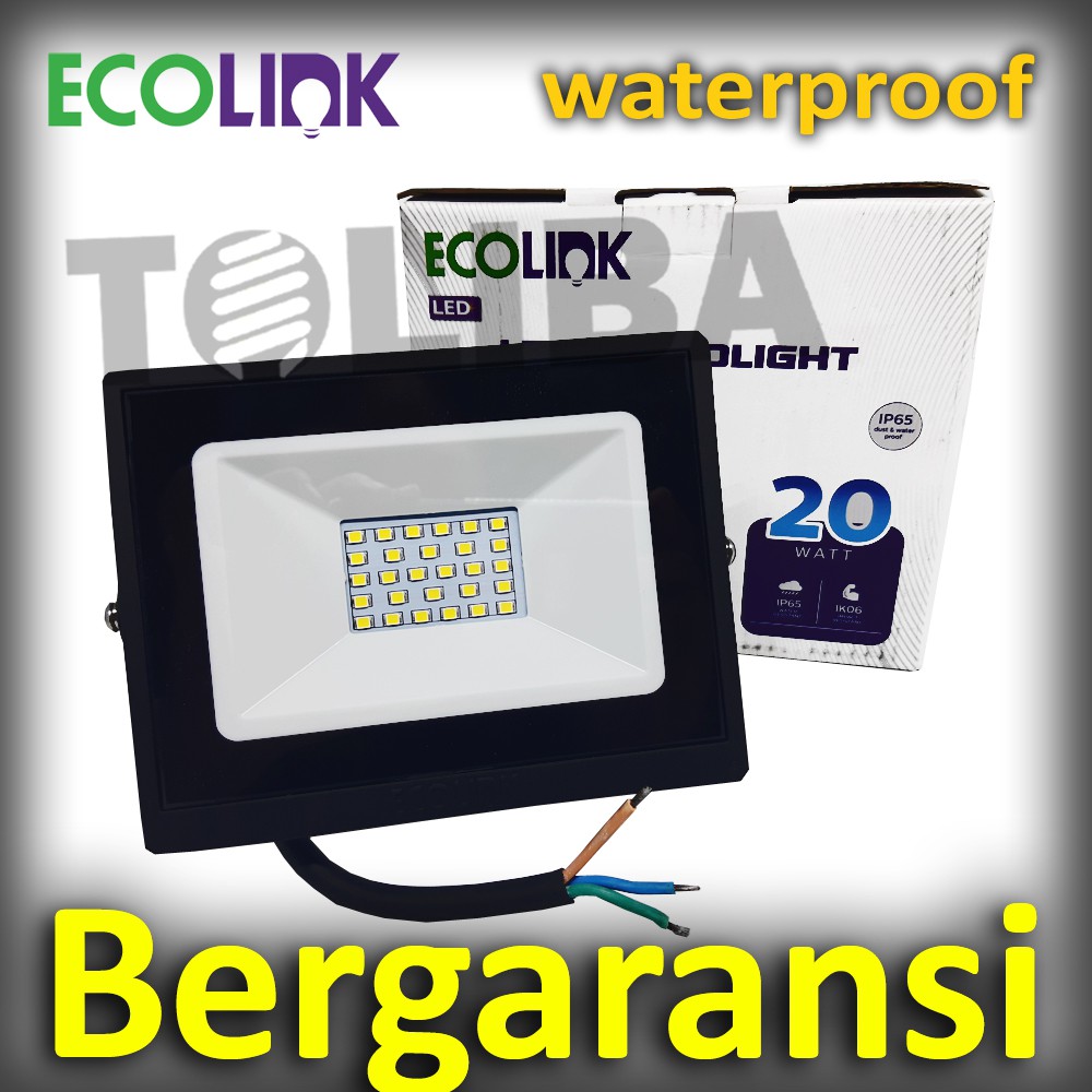 lampu sorot led ecolink 20w 20 watt floodlight outdoor lampu tembak kap sorot anti air waterproof