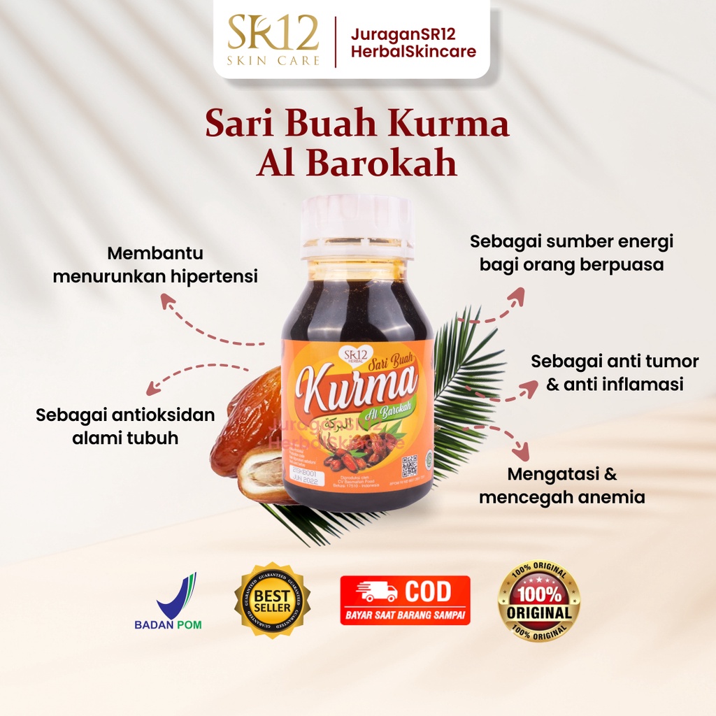 Sari Kurma SR12 SR 12 Asli Penambah Stamina Pria Laki Laki Dewasa Obat Herbal Anemia Hipertensi Darah Tinggi Pelancar Pencernaan Anti Inflamasi Antioksidan