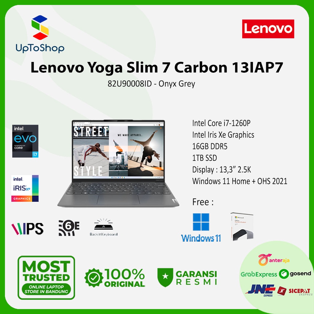 Jual Lenovo Yoga Slim Carbon Iap Id Core I P Gb Tb W Ohs Shopee Indonesia