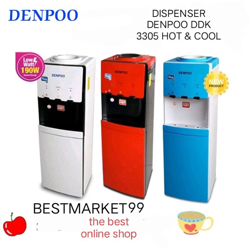 Promo Free Ongkir Dispenser DENPOO DDK 3305 Lowwatt Hot, Normal &amp; Cool Kompresor