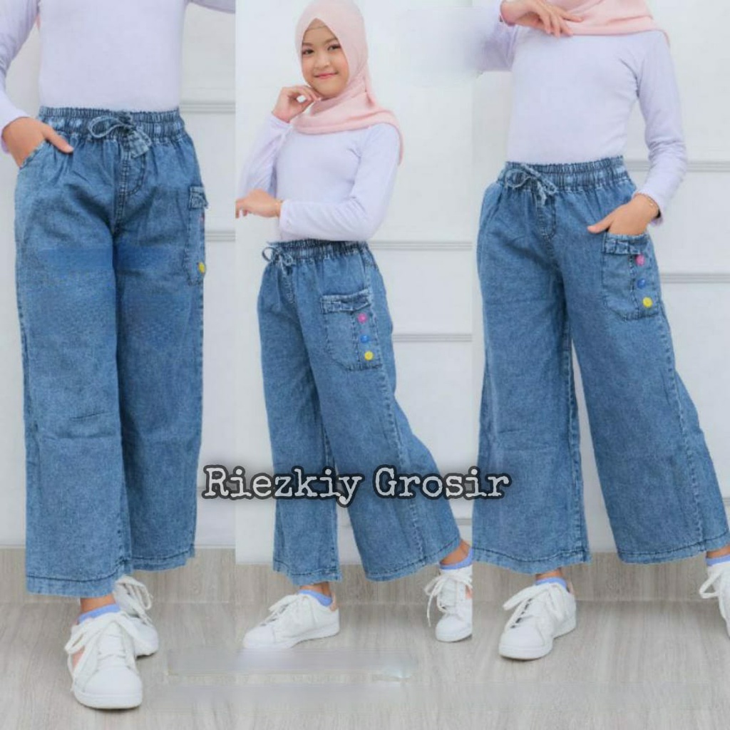 Celana Kulot Jeans Levis Anak Perempuan usia 6 - 15 thn / celana kulot anak cewek / celana anak / kulot anak / bawahan kulot / celana panjang anak cewek perempuan / jeans anak cewek perempuan / kulot / jeans / celana / celana panjang / perempuan / cewek