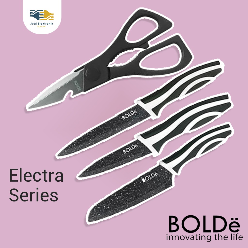 Bolde Super Utensil Electra Series Pisau Dapur Gunting Set 4pcs Paling Diminati