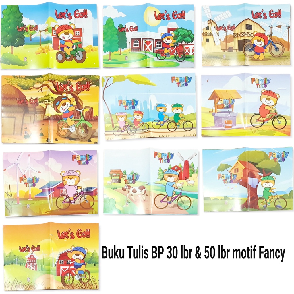 

(1pak:10) Buku Tulis Pendek 30 lembar Murah Banyak Karakter