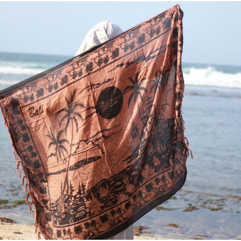 Sarung pantai lukis khas bali | Sarung pantai handmade | Kain pantai lukis | Sarung pantai murah-Pantai cocolate