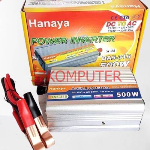 Power Inverter 500 Watt / Inverter 500W Power Inverter DC to AC 12V to 220V Aki Mobil BISA UNTUK : TV / Kipas Angin / DVD / Amplifier / Lampu / Mesin Fax / Printer / Laptop / di dalam mobil / lampu emergency / Cas hp / speaker / dll.