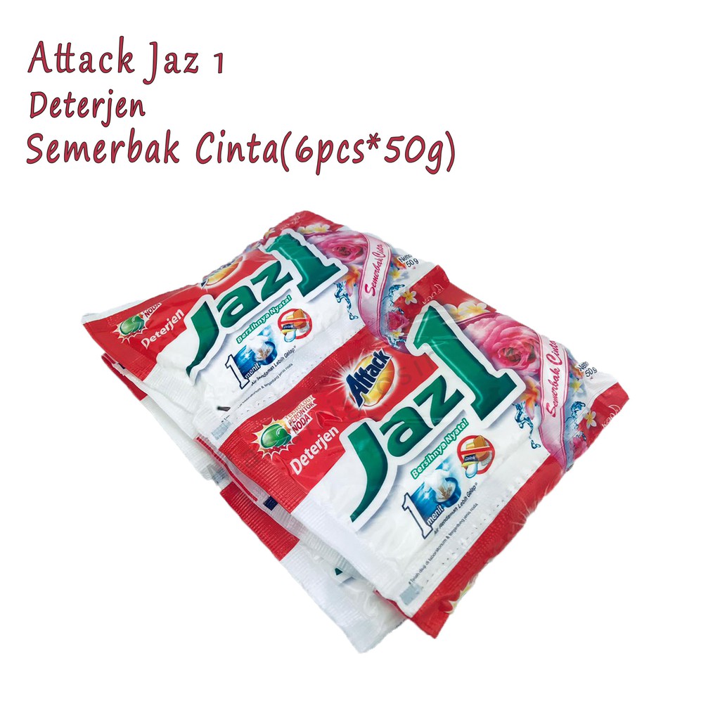 Deterjen Bubuk * Attack Jaz 1 * Semerbak Cinta * Pesona Segar * 6pcsX45g