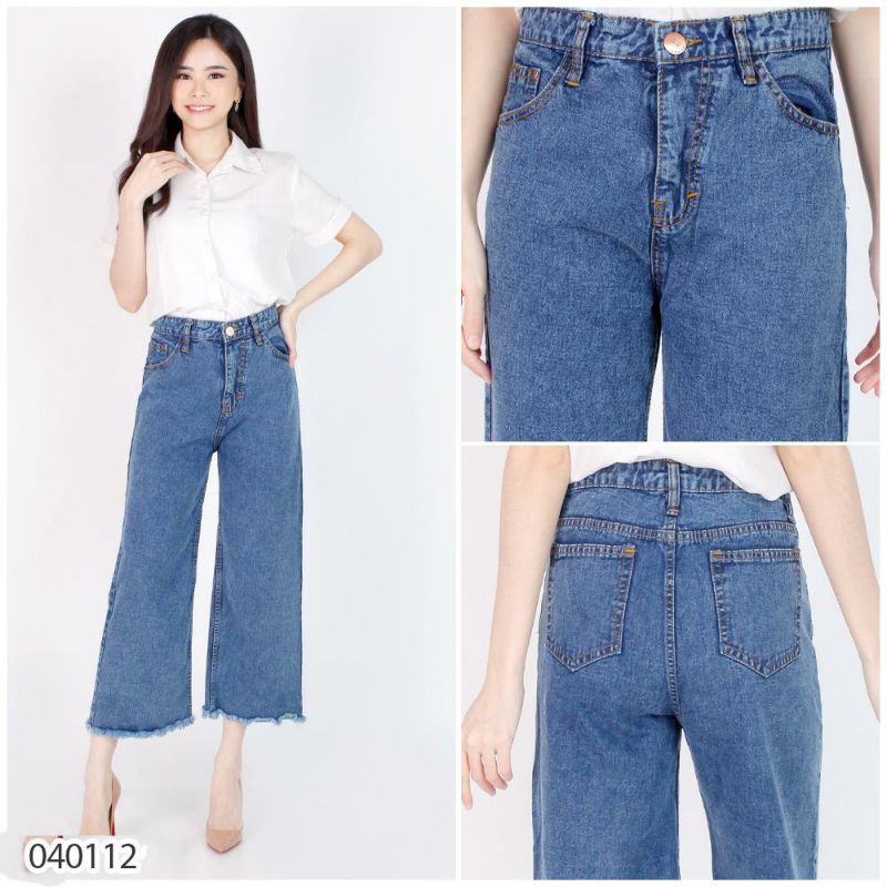 Celana Kulot Boyfriend Jeans Wanita