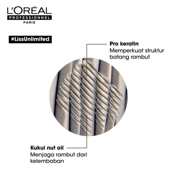 LOREAL Serie Expert Liss Unlimited Shampoo & Hair Mask Set - Perawatan Rambut Kusut Keriting-7