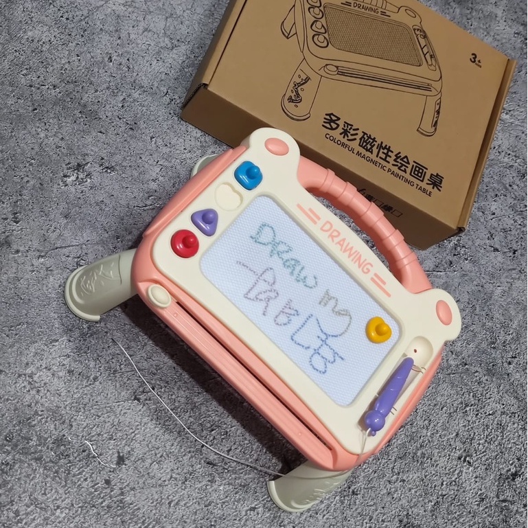 MAINAN EDUKASI MEJA MENGGAMBAR MINI DRAWING COLORFUL MAGNETIC PAINTING TABLE PORTABLE