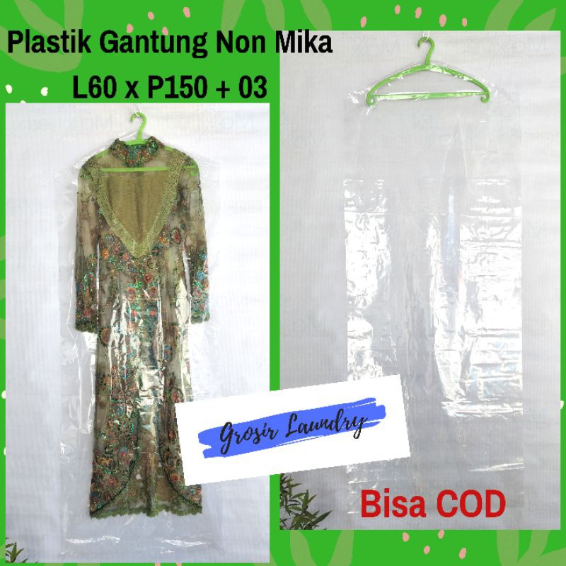 Plastik Gamis Dress Gaun Isi 25 Pcs Uk.60x150 Plastic Cover Display Laundry / Loundry Gantungan Baju