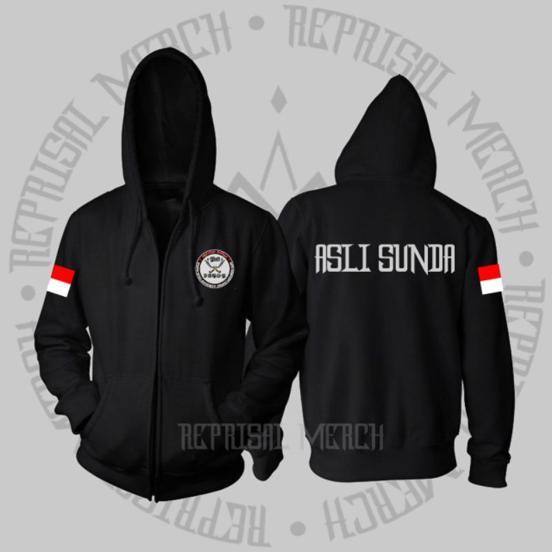 Jaket Zipper Hoodie Asli Sunda / Jaket Pejuang Rupiah Asli Sunda