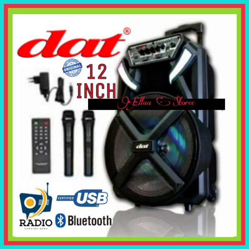 Speaker Trolley Dat 12 Inch DT1210FT X2 Speaker Portable Wireless..