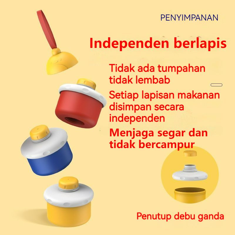 Mengupgrade Wadah Tempat Susu Bubuk Bayi Travelling/ Tempat Susu Bubuk Dispenser Kontainer 3Tingkat Milk Powder Container