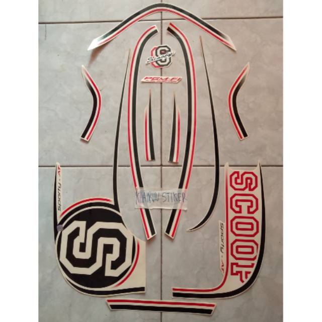 Striping Scoopy sporty putih creame 2014 .,.,