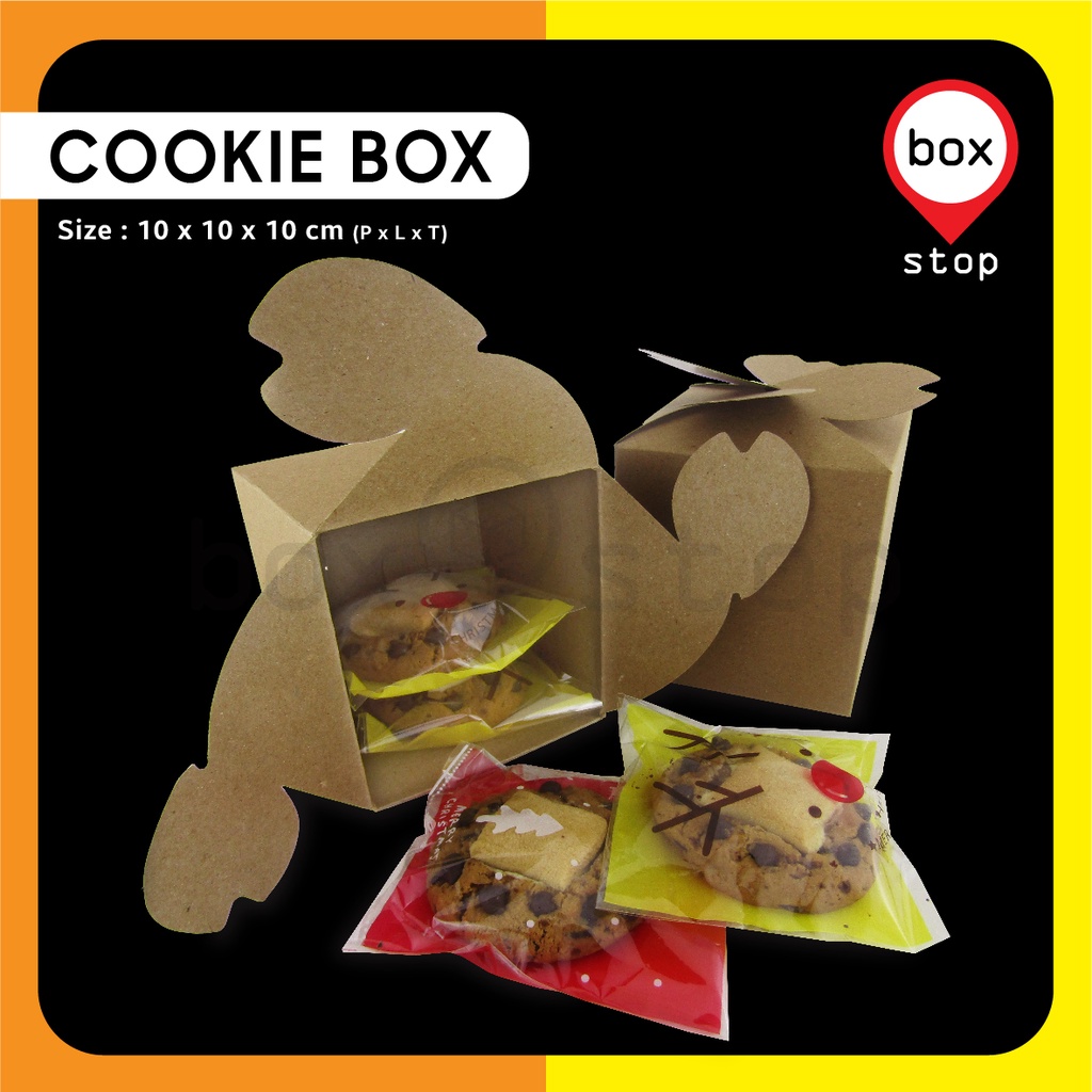 

Box Cookies-Kotak Cookies-Dus Kue Cookies KRAFT COKLAT -10x10x10 cm (50 pcs)