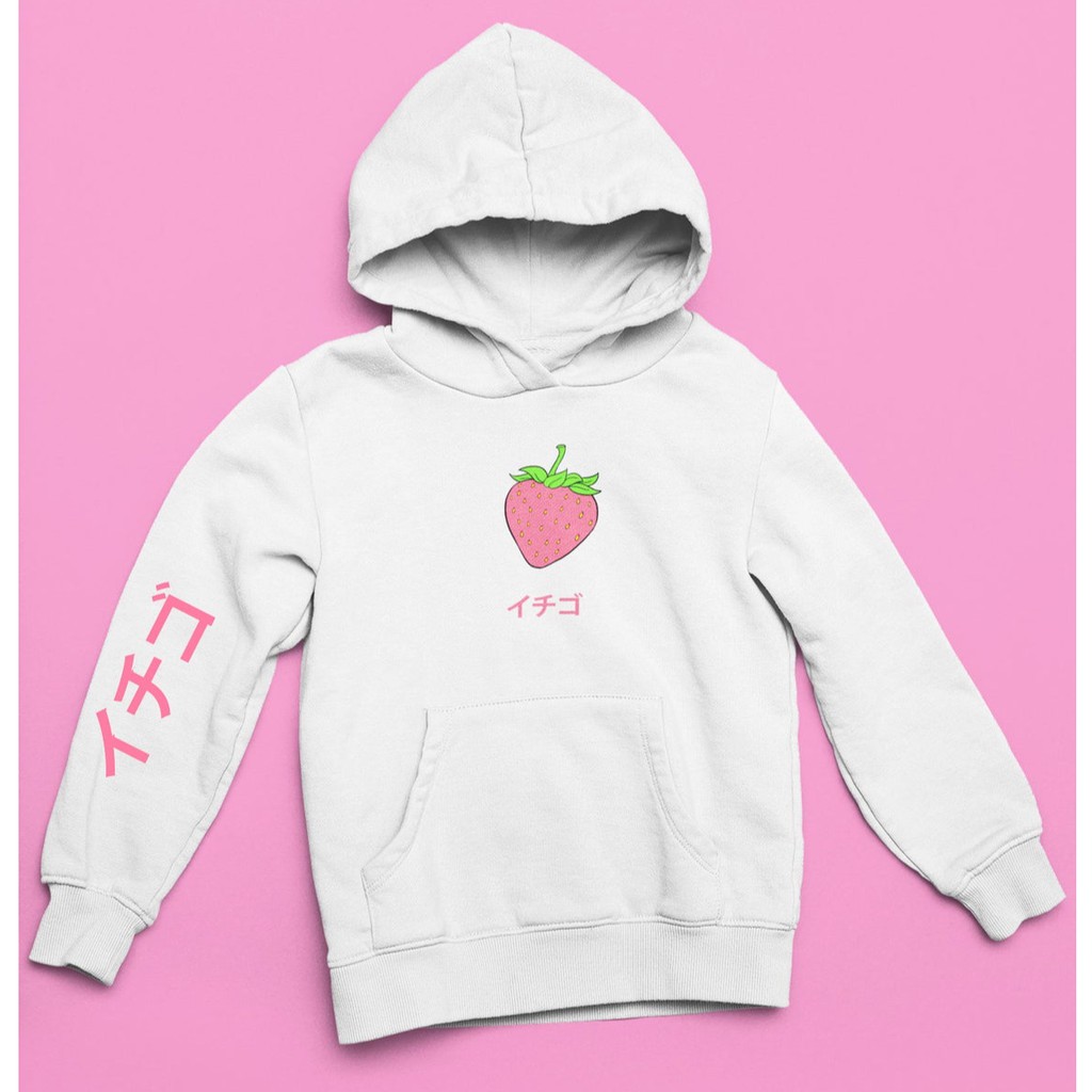 Hoodie Ichigo Strawberry Kawaii Japan Premium Cotton Fleece