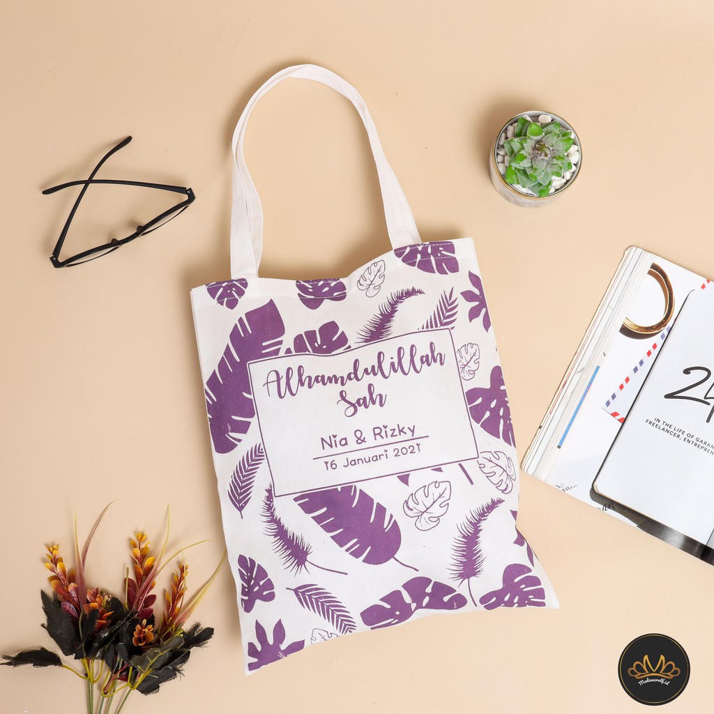 Totebag !! Suvenir Pernikahan Wedding Nikah Gerabah Ultah Penganten Ulang Tahun Unik Lucu Souvenir