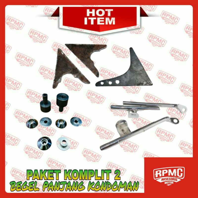 BEGEL CB PANJANG KONDOM KROM SET MANISAN RANGKA TEBAL SET PENAJU SHOCK SET 2