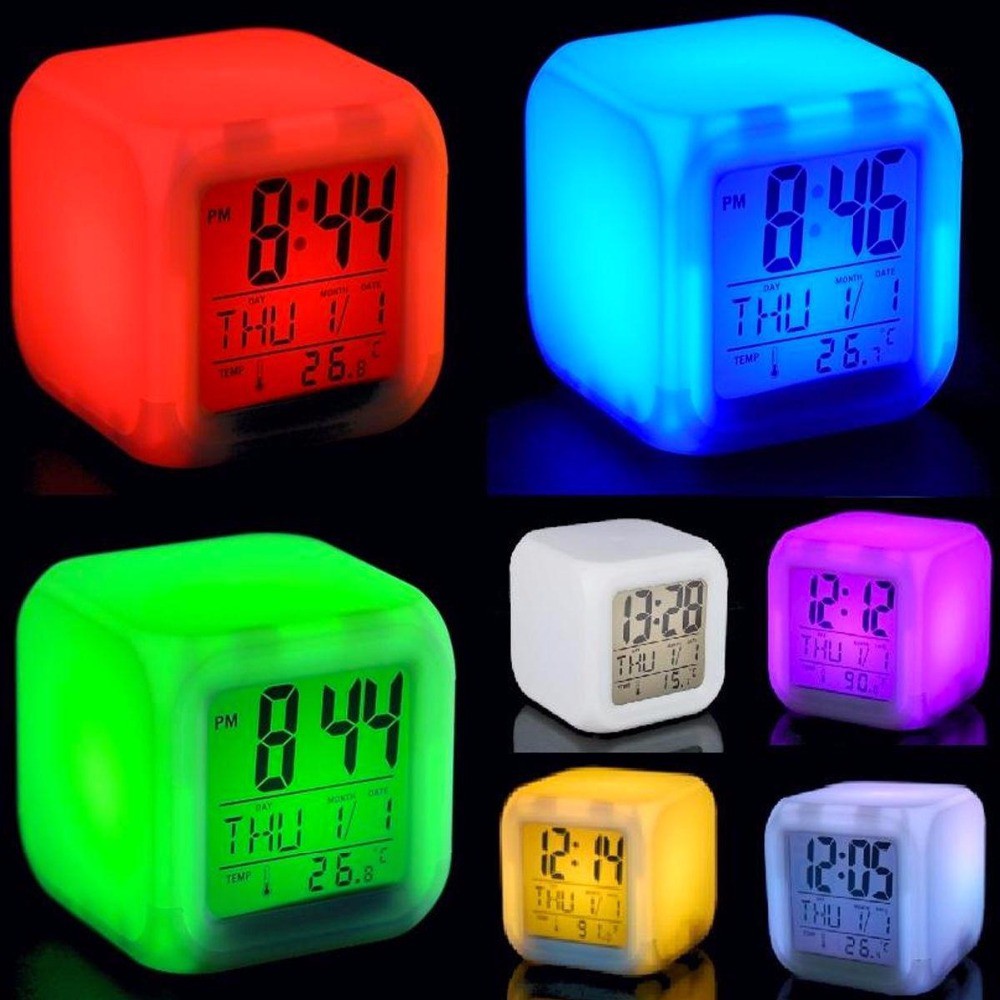 Glowing LED Digital Alarm Clok - jam weker lampu