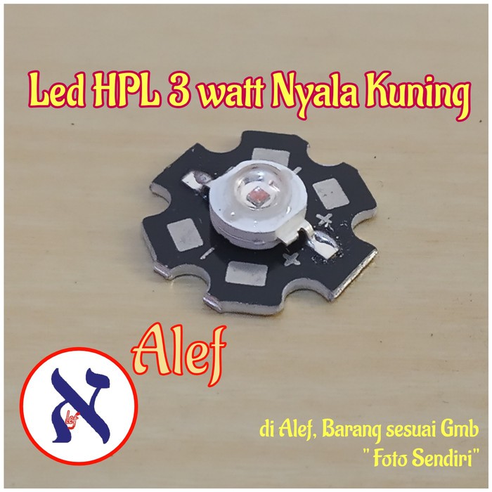 5Pcs led hpl 3 watt Kuning include heatsink lampu 3 w 3w Yellow