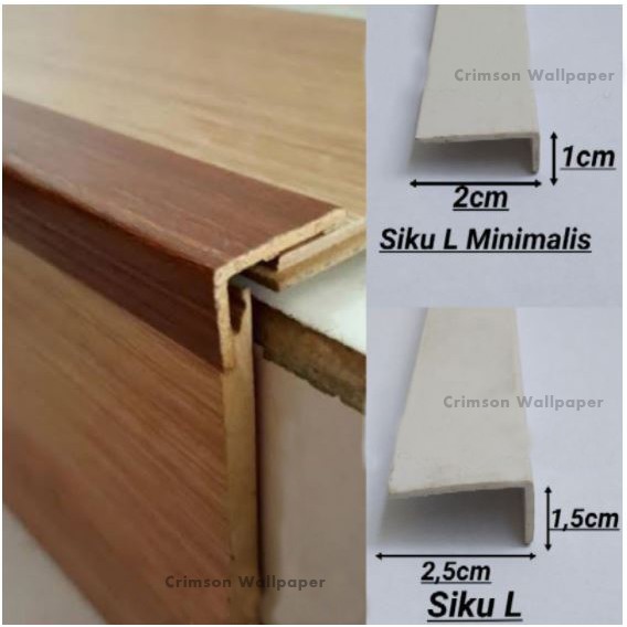 GR32 WLL LIST SIKU L / SIKU TANGGA PVC / LIS M PARKIT / ENDING PVC / PLASTIK  / SKIRTING LANTAI