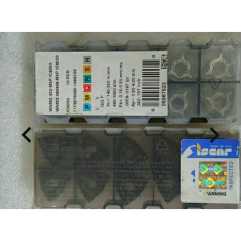 insert bubut. CNC. pahat bubut. insert carbide WNMG080408 IC8250 ISCAR