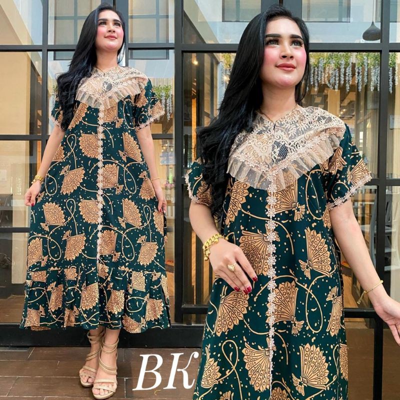 DASTER ARAB RENDA MOTIF KIPAS/DASTER  BORKAT KEKINIAN/DASTER ARAB MOTIF-HIJAU