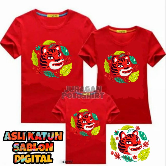 KAOS IMLEK 2022 TIGER-KAOS IMLEK FAMILY-KAOS UNISEX PRIA/WANITA-JRG17 - kaos distro imlek 2022